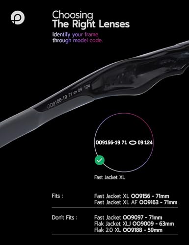 Image of Replacement Lenses & Rubber Kits for Oakley Fast Jacket XL OO9156 71mm - Precision Fit, UV Block, Impact Resistant