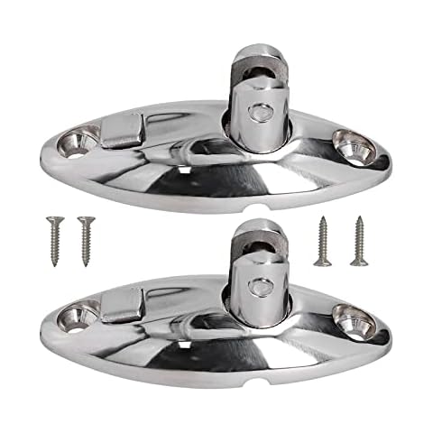 OSTARE Bimini Swivel Deck Hinge 360 Degree Quick Release Stainless Bimini Top Hardware 2pcs Cover