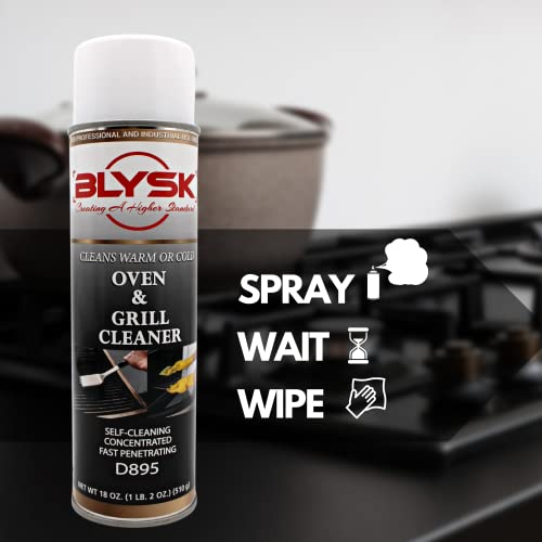 Blysk Oven & Grill Cleaner(18Oz) Heavy Duty, Fast Penetrating, Oil & Grease Remover And All Purpose Sponge #TOP3