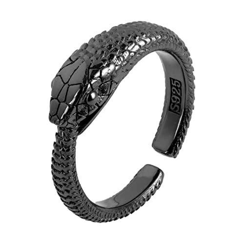 mingxinshangdian Nouveau Live Mouth Ouroboros Ring Dark Pioneer Homme et Femme Couple Cadeau de fête d'anniversaire Cover