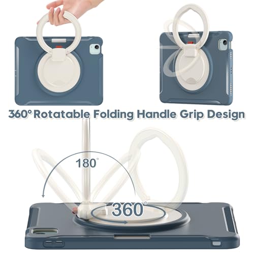 Funda iPad Air de 4ª generación antichoque con soporte azul 5