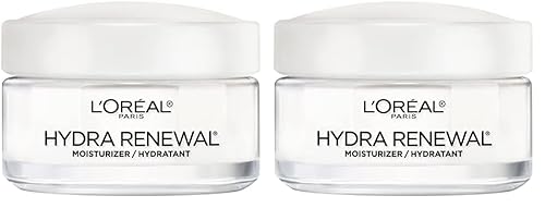 L'Oreal Paris Skincare Hydra-Renewal - Hidratante facial con provitamina B5 para pieles secas y sensibles, hidratación durante todo el día, 1.7