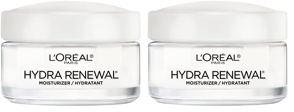 L'Oreal Paris Skincare Hydra-Renewal Face Moisturizer with Pro-Vitamin B5 for Dry Sensitive Skin, All-Day Hydration, 1.7 Oz (Pack of 2)