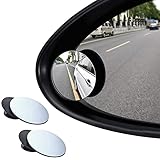 SINGH INDUSTRIES® Pack of 2 HD Glass Frameless Round Convex Rear View Blind Spot Mirror Cars/Trucks/Vans (2')