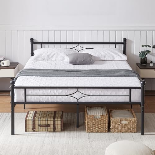 Image of Nelaukoko Full Metal Bed Frame with Headboard and Footboard, Platform Bed Frame Full Size with Storage Underneath, Strong Metal Slats Support, No Box Spring Needed, Easy Assembly, Black
