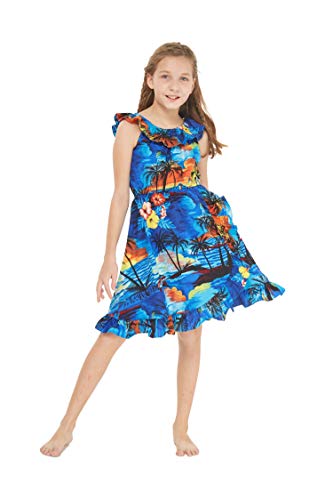 Image of Hawaii Hangover Family Matching Hawaiian Clothes, Sunset Blue | Family matching Hawaiian outfits, Sunset Blue, 100% cotton, machine washable, tropical floral print, luaus, cruises