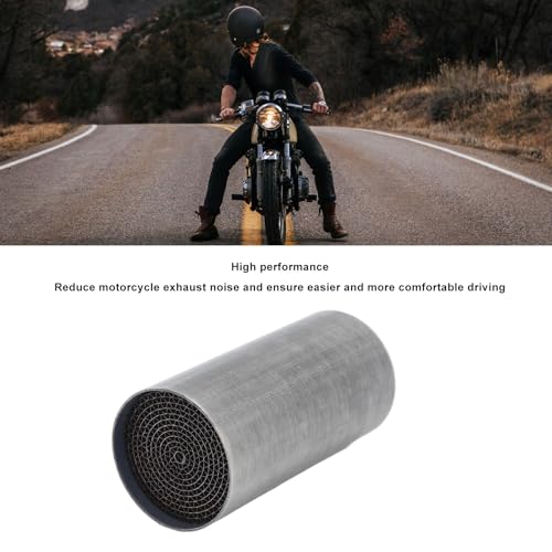 Aramox Katalizator Rury Wydechowej, Uniwersalny Tłumik Wydechowy ze Stali Nierdzewnej dla Motocykla, 48x100mm