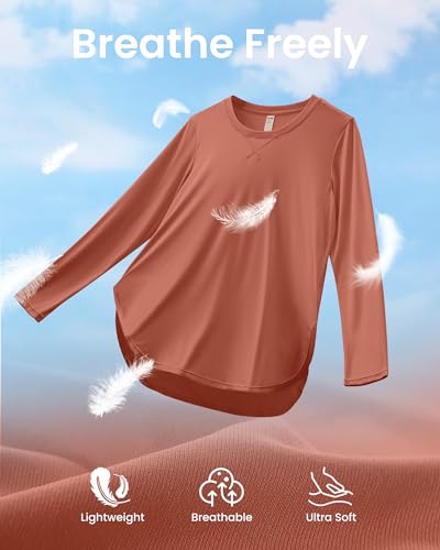 Image of G4Free Lightbreeze Womens UPF 50+ Long Sleeve Workout Tops Quick Dry UV Sun Shirt Running Gym Hiking Yoga Casual Lightweight
