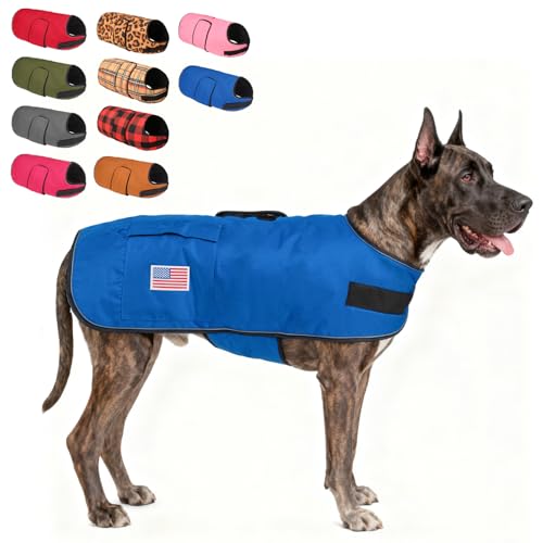 Image of BEAUTYZOO Dog Winter Coat for Giant Large Dogs, Waterproof Canvas Jackets