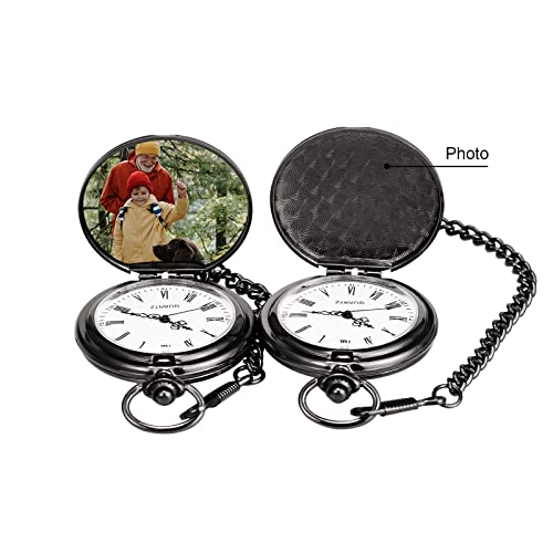 Reloj de bolsillo grabado de alta calidad TREEWETO color negro 5