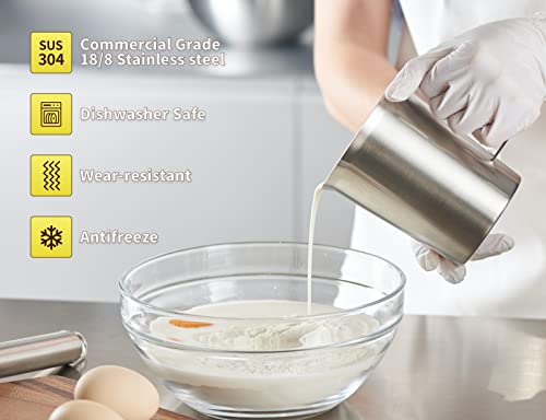 Curta 18/8 Stainless Steel Measuring Cup With Handle And Pour Lip, Metal Pitcher With Oz And Ml Marking, 34 Oz/1000 Ml- 4 Cup), Heavy-Duty Pitcher #TOP3