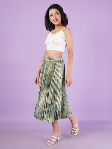 Image of OTABU | Exquisite Marble Elegance A-Line Printed Midi Skirt for Women