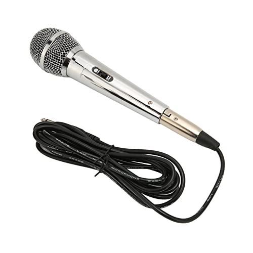 Goshyda Micrófono Dinámico con Cable, Micrófono de Karaoke Vocal de Mano Profesional con Cable Desmontable de 9.8 Pies, Micrófonos para Cantar para Reuniones de KTV en el Hogar