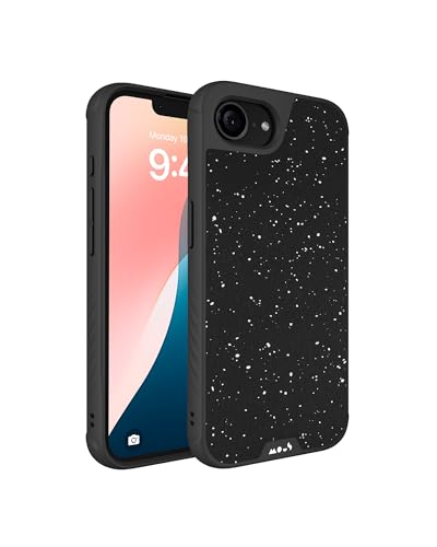 Image of Mous for iPhone 16e Case MagSafe Compatible - Limitless 6.0 - Black Speckled Fabric - Protective Shockproof Phone Cover