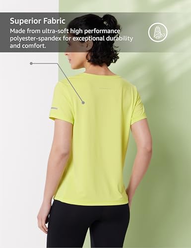 Image of Symbol Premium Women's Solid Regular Fit Sports Stretch T-Shirt | Round Neck | Raglan Sleeve | Moisture-Wicking | Activewear | Running | Gym | Plain (Available in Plus Sizes)