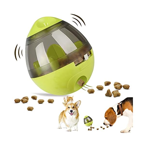AIBOONDEE-Automatic-Pet-Slow-Feeder-Treat-Ball-Cats-Dog-Toy-for-Pet-Increases-IQ-InteractiveFood-Dispensing-Ball-Slow-Feed-Bowl-Tumbler-Design-Ball-for-Puppy-Small-Medium-Cats-Dogs-Pets Dog Toy for Pet Increases IQ Interactive