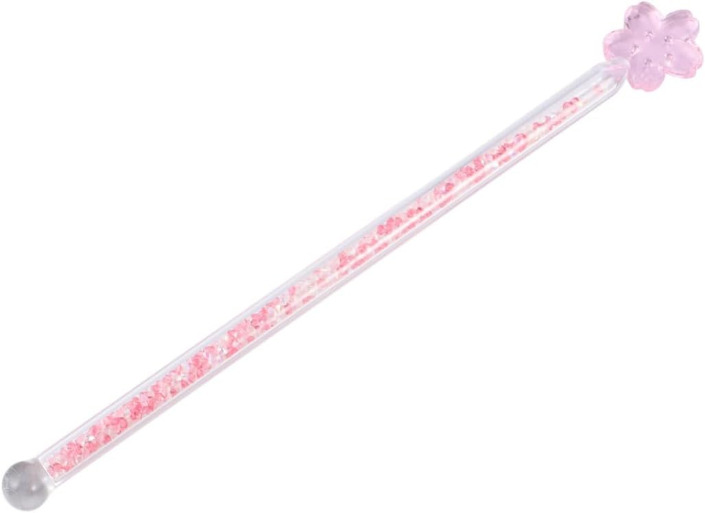 Creative Glass Stir Stick Crystal Gem Pink round Design