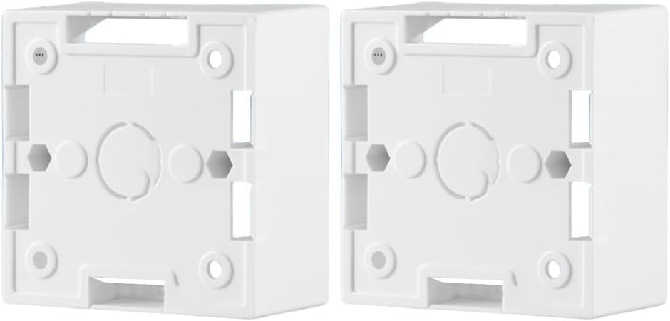 86-Type Switch Socket Junction Box PVC Downline Box Surfaces, Mounted Bottom Box Mounted Box Single For Box Ethernet Backbox For Faceplates(White-2PCS)