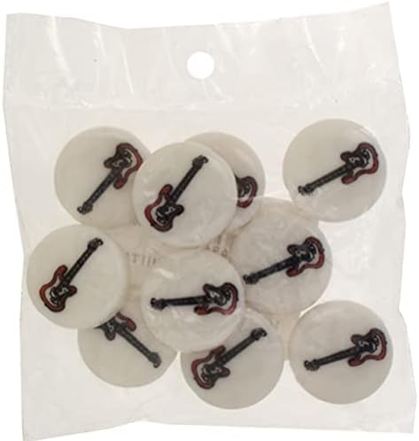 10 Pieces 19mm Red and Black Guitar Flat Disk Pendant Bead for DIY Jewelry Making and crafts