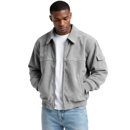 Corduroy Shirt Men Vintage Long Sleeve Button Down Jackets with Pockets - image 3