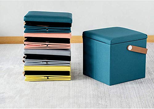 Pouf cube ottoman avec sangle en cuir et finitions soignées gris - 7