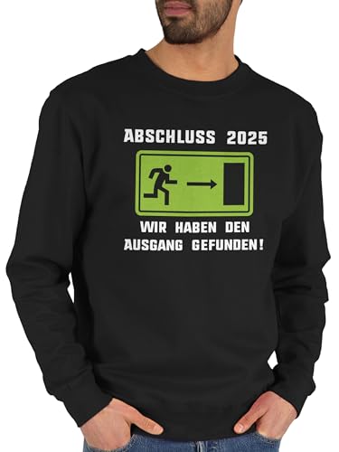 Sweater Pullover Sweatshirt Herren Damen - Abi Abitur & - Abschluss 2025 - Wir haben den Ausgang entdeckt - L - Schwarz - abigeschenk pulli schulabschluss pullis abiturgeschenke fun-pullover