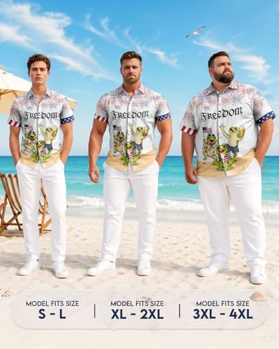 Image of 99TIMORO Fathers Funny Mens Hawaiian Shirt, Movie Button Down Short Sleeve Top, Father Day Summer Gifts