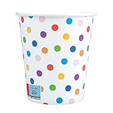 wellsamed WELLSACUP 100 Pappbecher 180 ml Punkte, geeignet für Heiß- und Kaltgetränke, Party, Kindergeburtstag, Picknick, Grillen