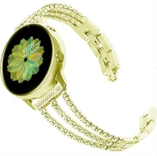 Diamant Montre Bracelet pour Samsung Galaxy Watch 4 40 mm/44 mm, Bling Watchband Femmes Cristal Strass en Acier Inoxydable...