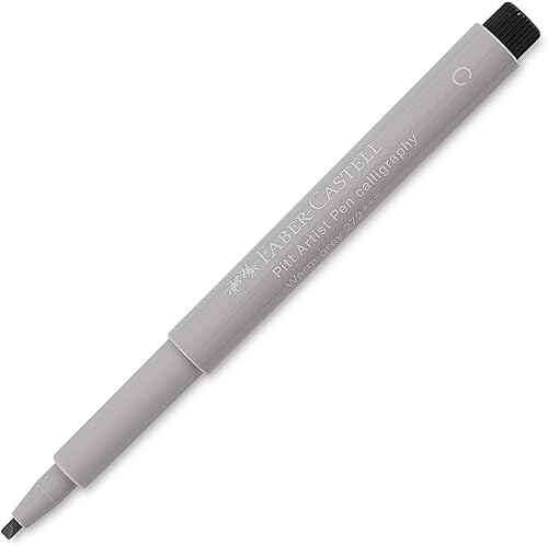 Faber-Castell Pitt, pluma artística de arte y gráfico, caligrafía, tinta india, gris cálido, bolígrafo de un solo pitt, para arte, manualidades,