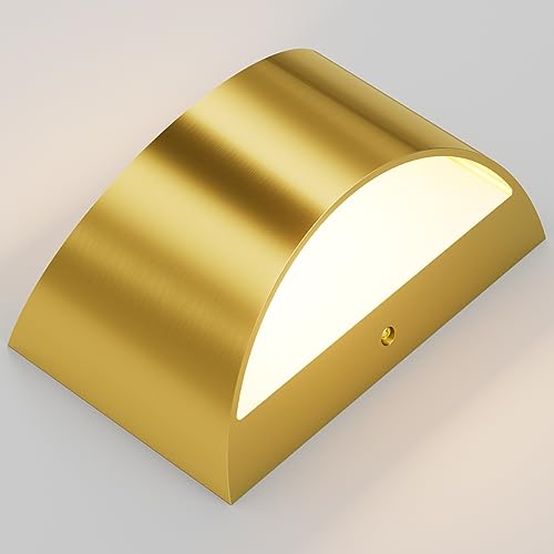 Aipsun 2 Pack Brushed Gold Wall Sconce Indoor Wall Lights Hardwired Up and Down Wall Mount Light for Living Room Bedroom Hallway Corridor Conservatory Warm White 3000K(with G9 Bulbs) - Thumbnail 2