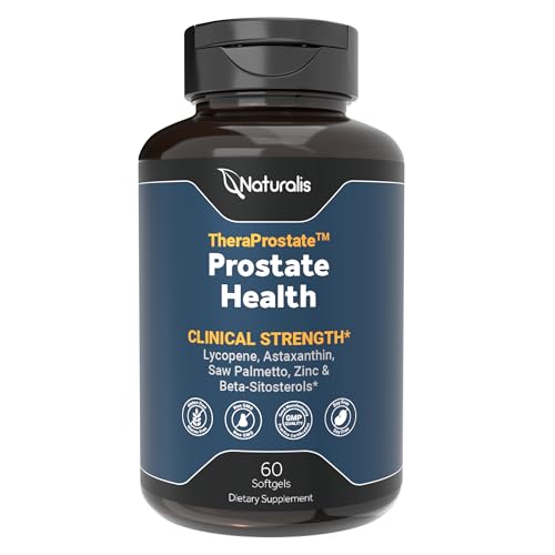 Naturalis TheraProstate Complex 60 Softgels - Prostate & Urinary Flow Support with Saw Palmetto, Lycopene, Beta-Sitosterol, Astaxanthin, Zinc - Non-GMO, Gluten-Free