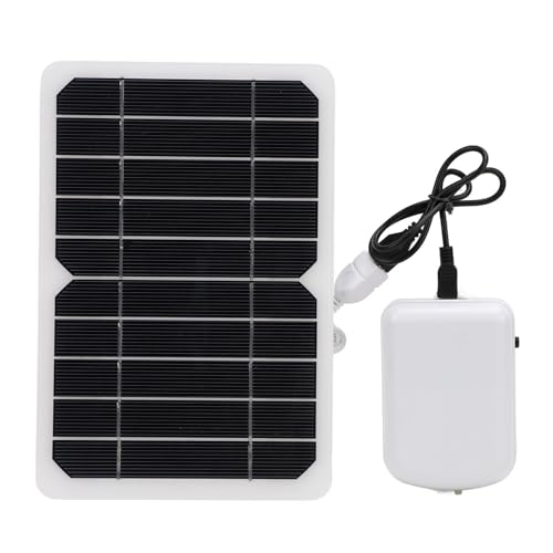 Aireador Solar para Estanque, Oxigenador Solar Recargable de 2000 MAh, Aireador de Oxígeno para Acuario, Bomba de Aire, Aireador de Pesca con Manguera, Piedras de Burbujas de