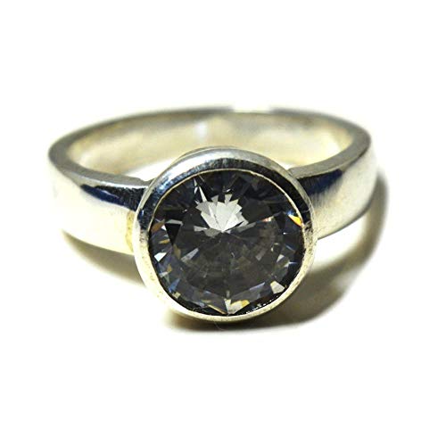 Bague en argent massif 925 zircone cubique taille H à Z gros carats