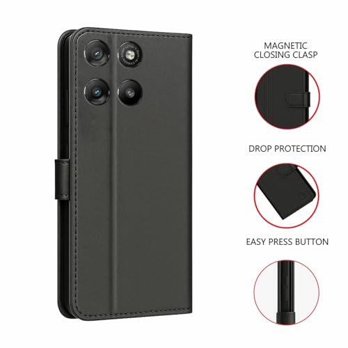 Image of AIBEX Shock Proof Flip Compatible for Motorola G57 Power 5G / Motorola G67 Power 5G Flip Cover Leather Finish | Inside TPU with Card Pockets | Wallet Stand | Complete Protection Flip Case