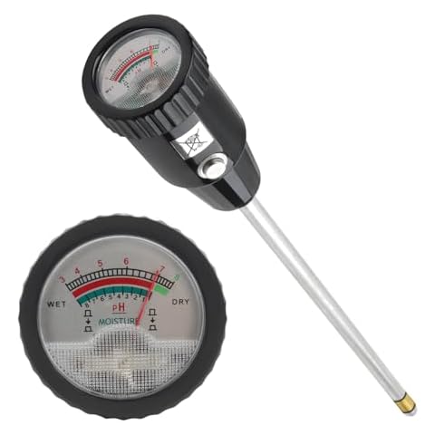 GISNPA Soil pH Meter & Moisture Meter, 300mm Long Electrode, Soil Tester for Garden, Lawn, Farm, Indoor & Outdoor Use, No Battery Needed Cover