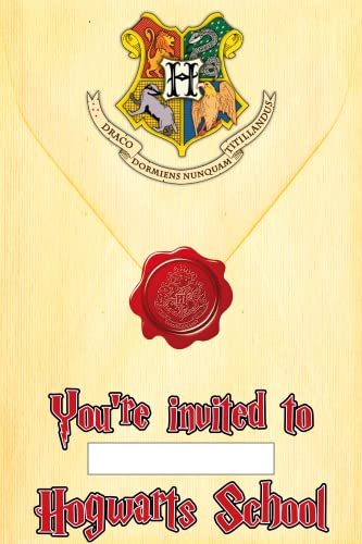 Set of 20 Magical Wizard Inspired Happy Birthday Invitation Cards & Envelopes – Lightweight (240g), Postcard Style Invites for the Perfect Party Pack