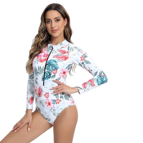 Maillot de bain manches longues femme avec fermeture éclair contre la fraîcheur - 5