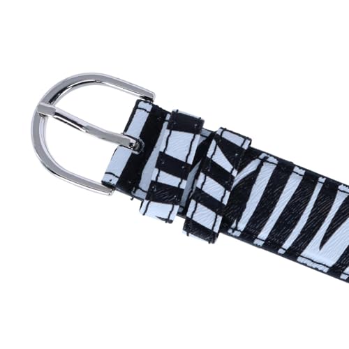 CTM Women's Leather 1 1/8 Inch Zebra Print Dress Belt3