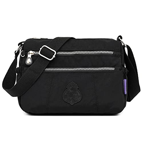 Foino Sac Porté épaule Grande Capacité Sac Bandoulière Femme Plusieurs Poches Sac de Messager Très Spacieux Sac d'épaule Beaucoup Poches Sac Latéral Confortable à Porter Cover