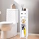 powerking Toilettenpapierhalter-Stand mit Stangen, Kleiner Badezimmer-Aufbewahrungsschrank mit Türen und Regalen, schlanker Aufbewahrungsschrank für Badezimmer-kleine Räume Eckboden