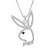 SpinningDaisy Silver Plated Open Face Playful Bunny Necklace