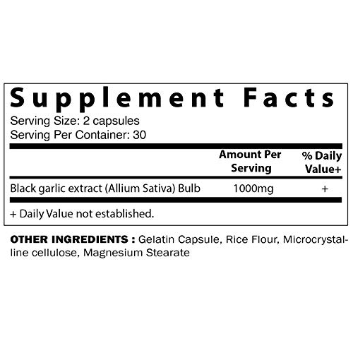 2 Pack - Vitamatic Fermented Black Garlic Extract 1000 Mg 60 Capsules - Non-Gmo, Gluten Free - Antioxidant And Cholesterol Support (Total 120 Capsules) #TOP1