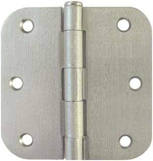 eBuilderDirect2 PC Satin Nickel 3.5" X 3.5"in 5/8 Radius Round Corner Interior Door Hinges Brushed Nickel