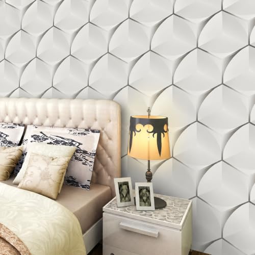 Image of Wings Star Wall Stickers DIY Wallpaper (45 x 500 CM, White) | Self Adhesive PVC Roll | Home Decoration for Living Room Hall Bedroom | Easy Peel and Stick Decor Paper