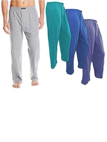 Andrew Scott Men's 3 Pack Cotton Knit Jersey Lightweight Yoga Lounge Sleep Pant