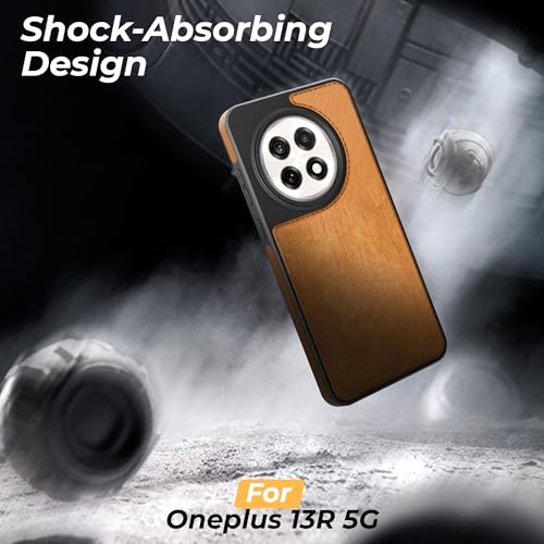 Image of A rtistque Premium Pu Leather Back Cover Case for OnePlus 13R | Inner Fabric |Smooth Hand Feel | Drop Protection | Raised Camera Edge | Stylish Design | OnePlus 13R Back Cover - Brown