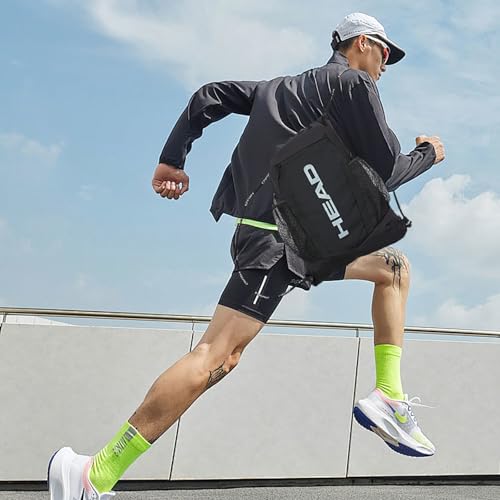 HEAD Waterproof Gym Sackpack for Sport with 2 Zipper Pockets, Large Drawstring Backpacks for Men with Side Pockets for Water Bottle2