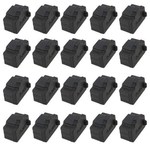 Price comparison product image VGOL Pack of 20 RJ45 Silicone Protectors Compatible with Pylontech US2000 US3000 US5000 Type B Batteries 10 x 12.5 x 8 mm Battery Port Covers Black