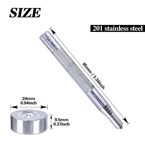 image for Swpeet 120Pcs Black Fastener Screw Snaps with 1Pcs Snap Setting Tool K